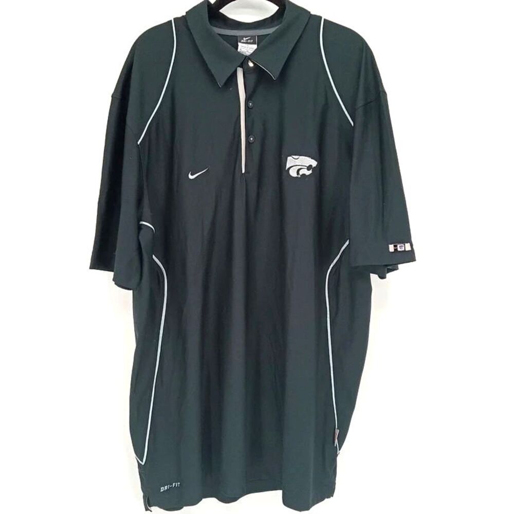 Nike Team K-State Wildcats Dri-FIT Polo Black Gray XL Oversized